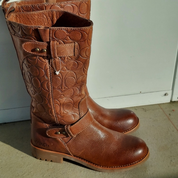 Sold Coach Virginia Brown Leather Boots